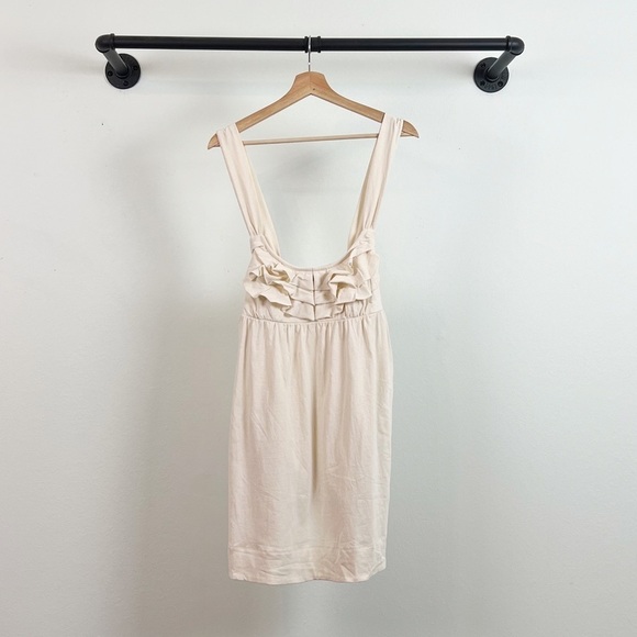 NEW Free People Valley Sleeveless Ruffle Front Mini Dress in Cream - Picture 3 of 5